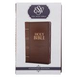 ESV Dark Brown Faux Leather Standard Bible Thumb Indexed With Zip