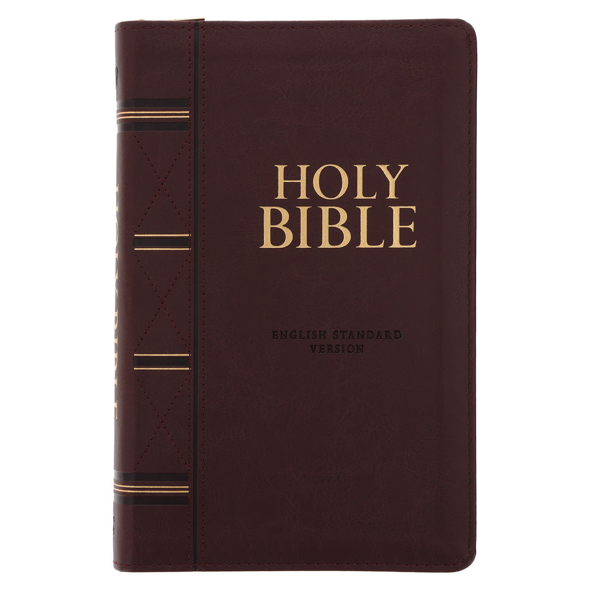 ESV Dark Brown Faux Leather Standard Bible Thumb Indexed With Zip