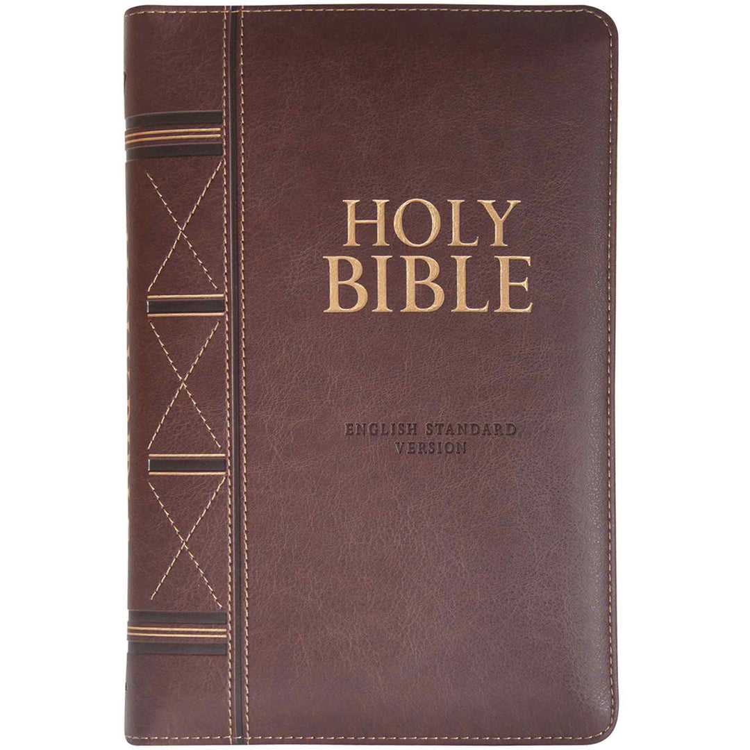 ESV Dark Brown Faux Leather Standard Bible Thumb Indexed With Zip