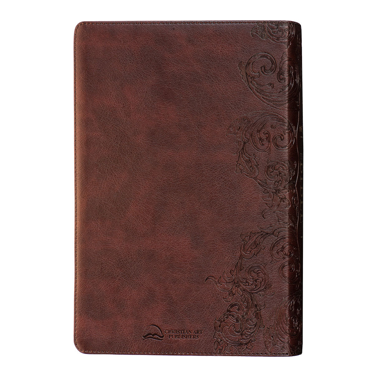 NKJV Brown Faux Leather Flexcover Bible With Grassroots Reflections Thumb-Indexed