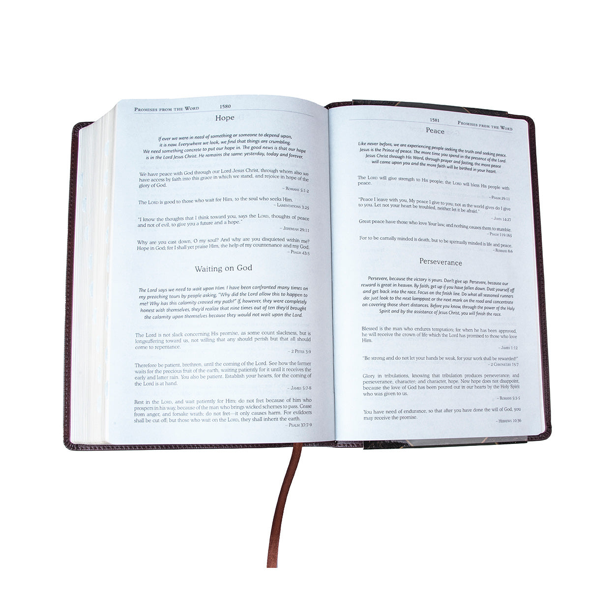 NKJV Brown Faux Leather Flexcover Bible With Grassroots Reflections Thumb-Indexed
