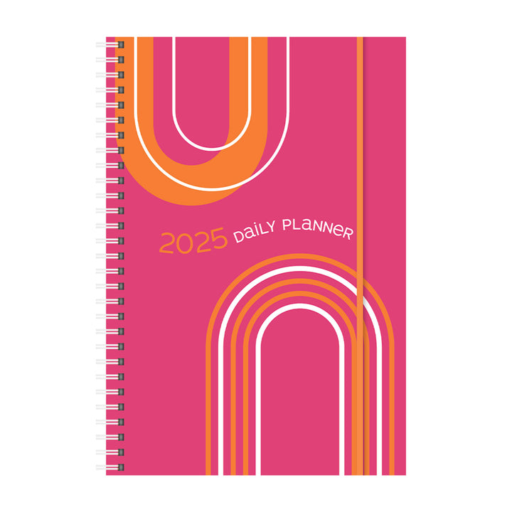 2025 A5 Diary - Daily Planner - Arches - Imitation Leather Wirebound