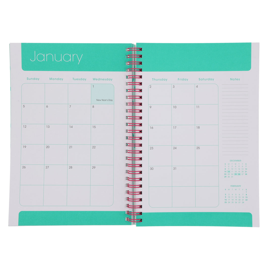 2025 Diary - Daily Planner - Inspirational - Bloom Boldly - Wirebound