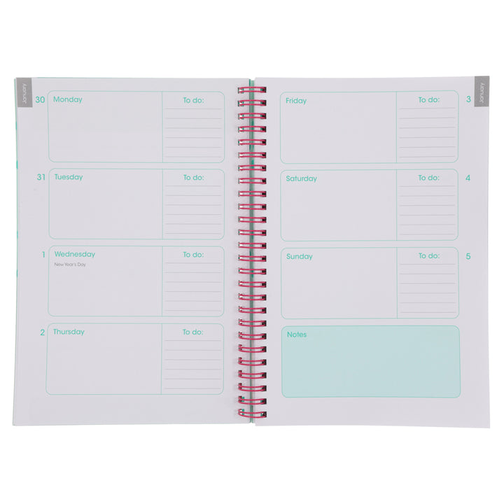 2025 Diary - Daily Planner - Inspirational - Bloom Boldly - Wirebound