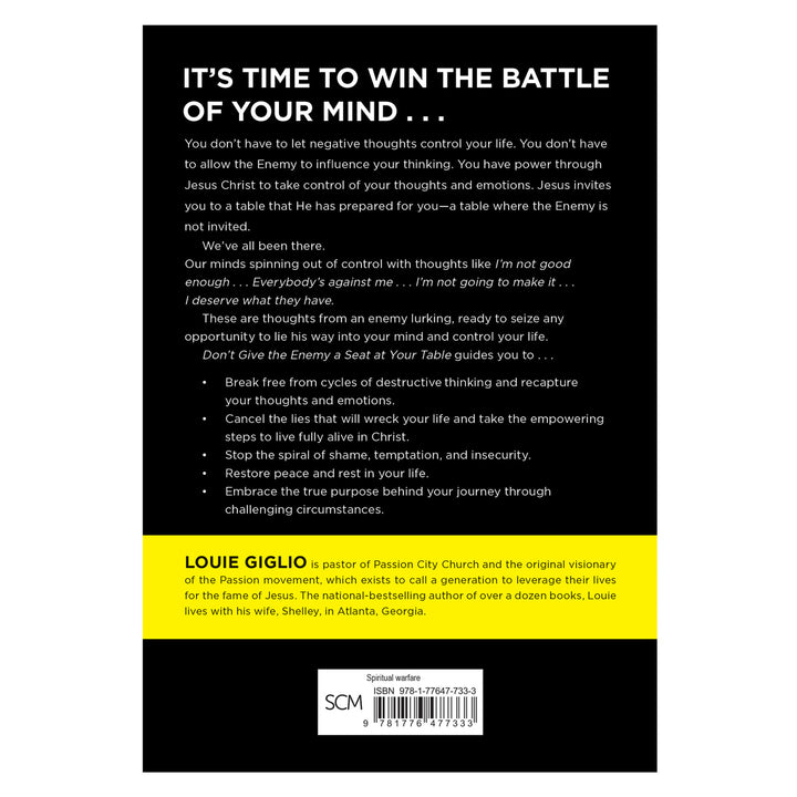 Don’t Give the Enemy a Seat at Your Table: It’s Time to Win the Battle of your Mind PB