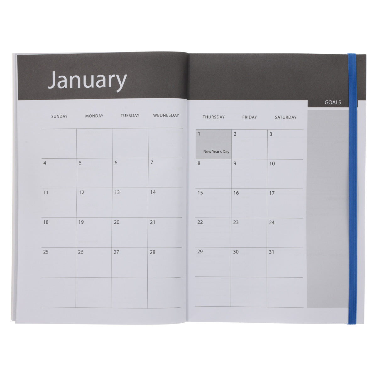 2026 A5 Diary - Daily Planner - Blue & Navy - Paperback