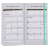 2026 Pocket Diary - Daily Planner - Black and Green - Paperback