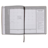 2026 A4 Business Diary - Daily Planner - Architecture Lines Brown - Imitation Leather