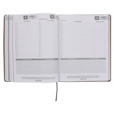 2026 A4 Business Diary - Daily Planner - Architecture Lines Brown - Imitation Leather