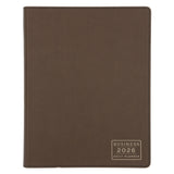 2026 A4 Business Diary - Daily Planner - Architecture Lines Brown - Imitation Leather