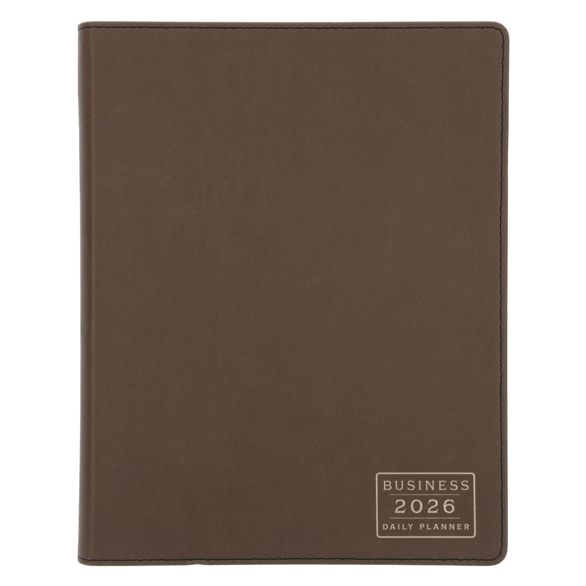 2026 A4 Business Diary - Daily Planner - Architecture Lines Brown - Imitation Leather