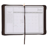 2026 John Maxwell A5 Diary - Daily Planner Brown - Imitation Leather with Zip
