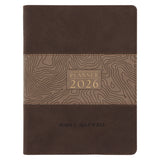 2026 John Maxwell A5 Diary - Daily Planner Brown - Imitation Leather with Zip