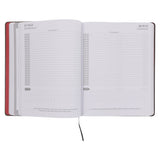 2026 John Maxwell A4 Diary - Daily Planner Red and Grey - Imitation Leather