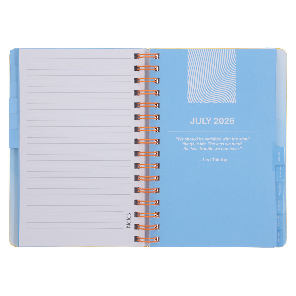 2026 A5 Diary - Daily Planner - Yellow and Orange - Wirebound