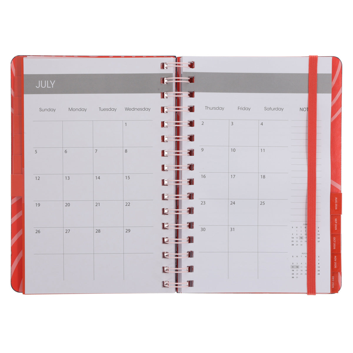 2026 A5 Diary - Daily Planner - Neon Circles - Wirebound