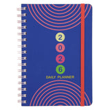 2026 A5 Diary - Daily Planner - Neon Circles - Wirebound