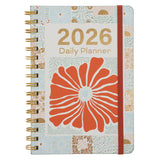 2026 A5 Diary - Daily Planner - Retro Flower Box - Wirebound