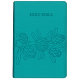 NIV Sea Green Protea Imitation Leather Compact Holy Bible Red Letter