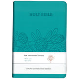 NIV Sea Green Protea Imitation Leather Compact Holy Bible Red Letter