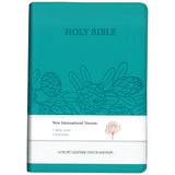 NIV Sea Green Protea Imitation Leather Compact Holy Bible Red Letter