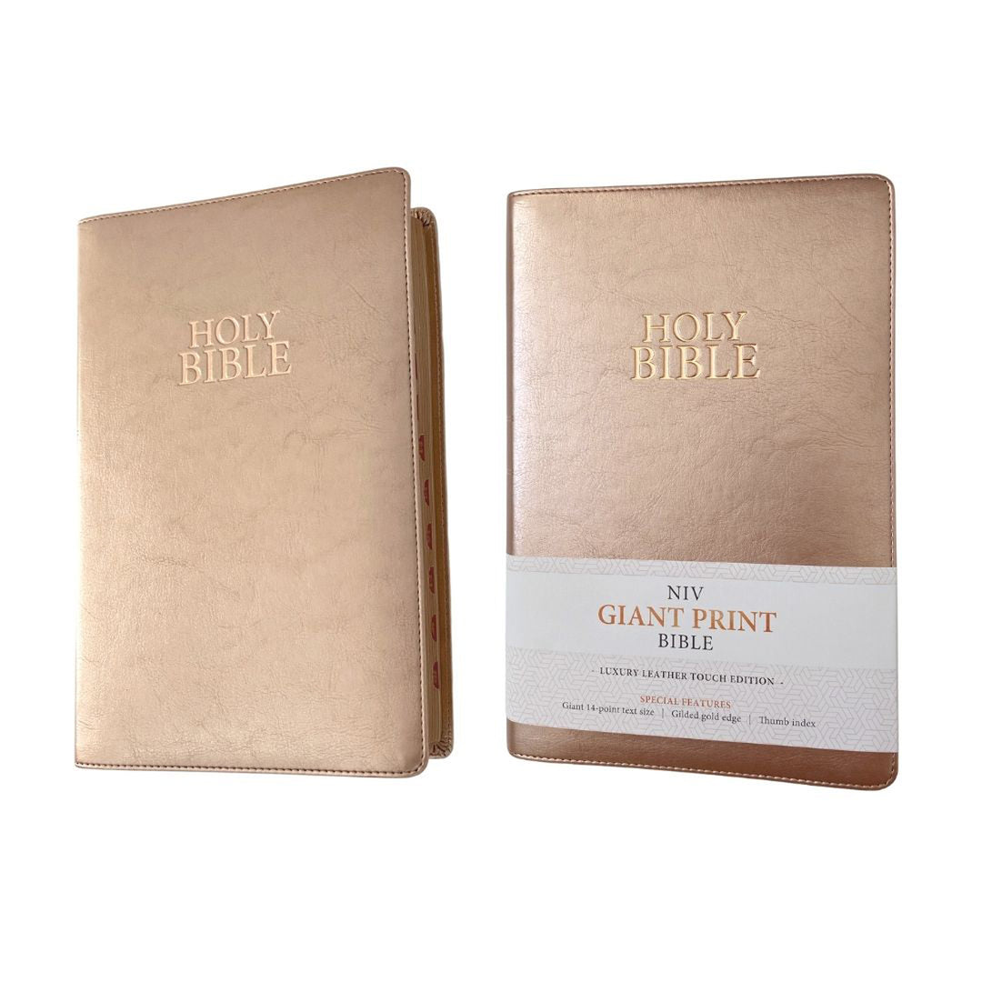 NIV Holy Bible Rose Gold Faux Leather Giant Print