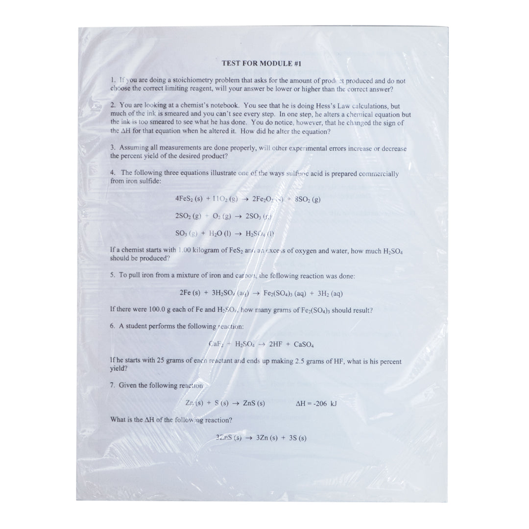 Advanced Chemistry Test Booklet (Paperback)