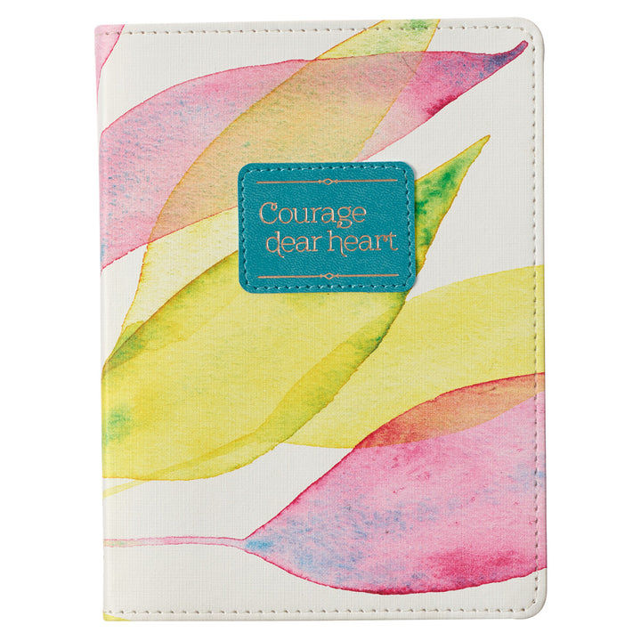 Courage Dear Heart Citrus Leaves Handy-Sized Faux Leather Journal