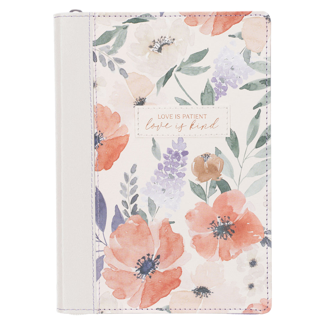 Love Is Patient Love Is Kind Faux Leather Journal with Zipped Closure