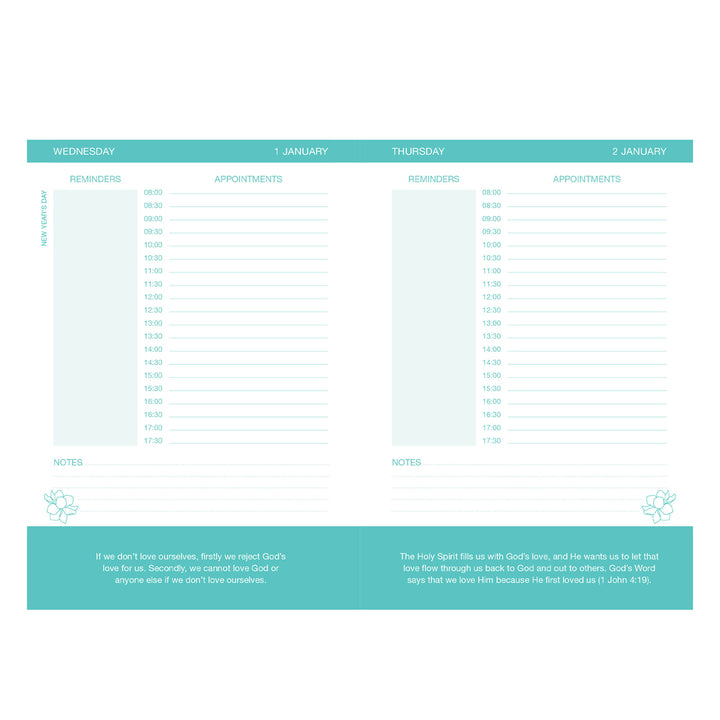 2025 Joyce Meyer Diary - Daily Planner Teal - Imitation Leather