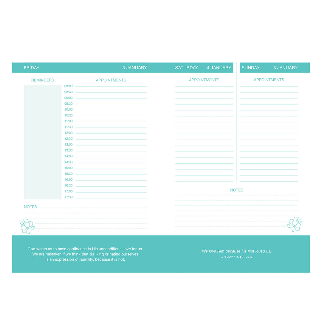 2025 Joyce Meyer Diary - Daily Planner Teal - Imitation Leather