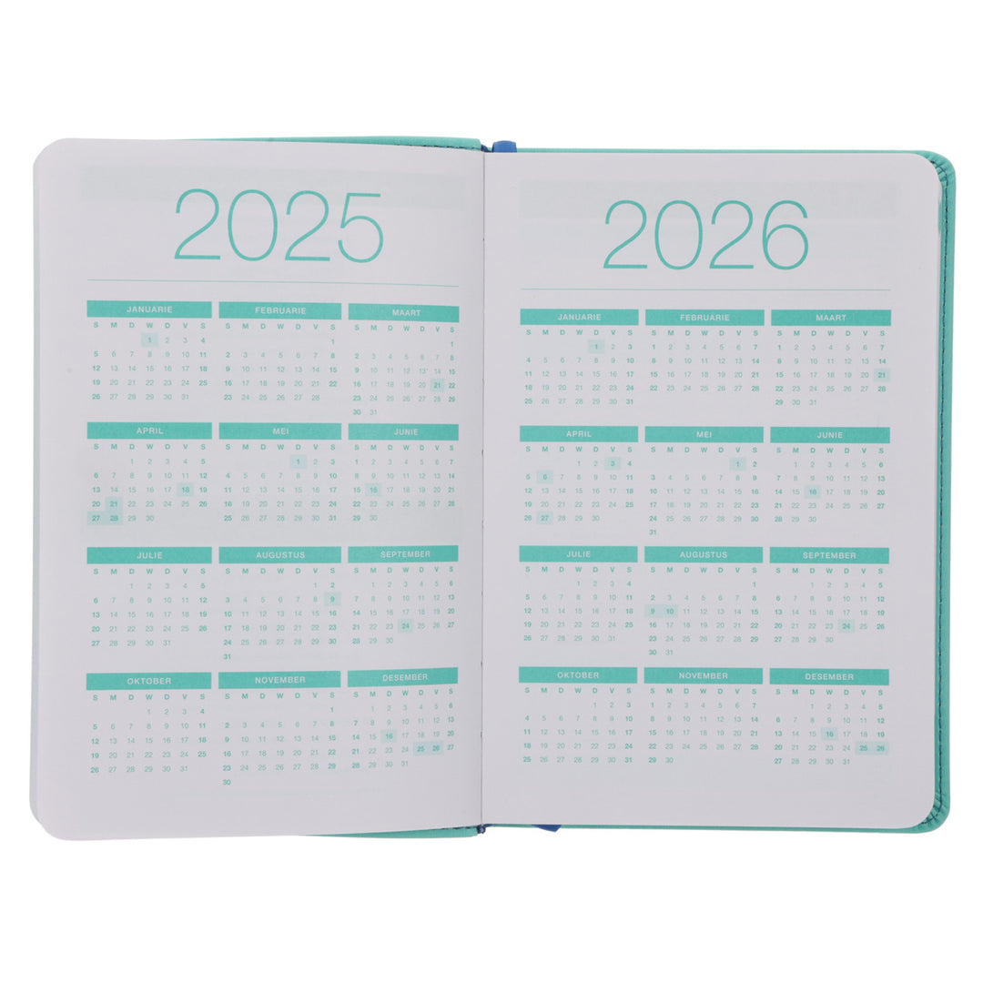 2025 Joyce Meyer Dagboek - Dagbeplanner Blougroen - Kunsleer