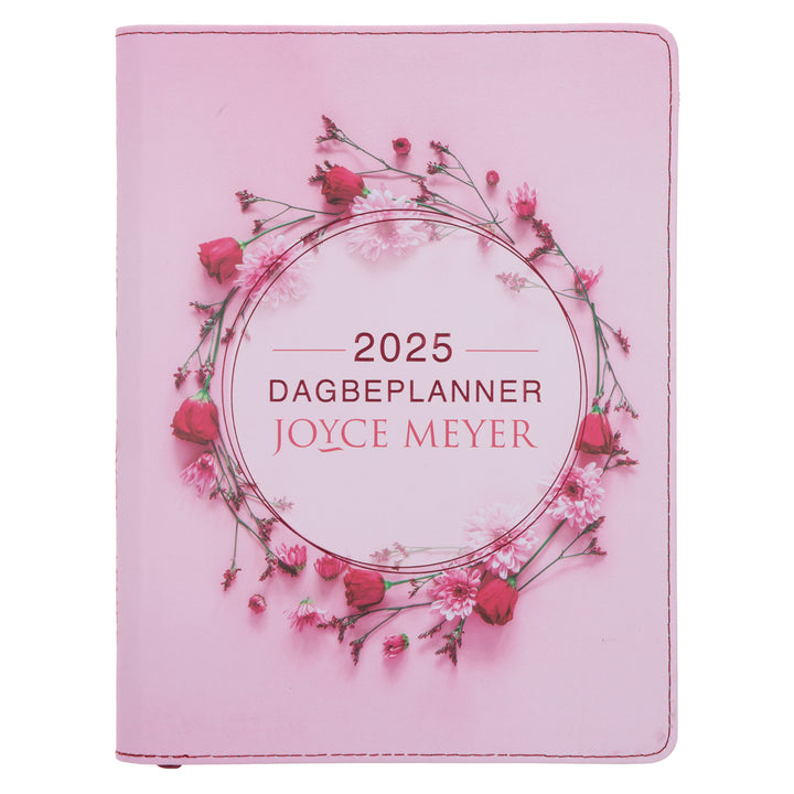 2025 Joyce Meyer A5 Dagboek - Dagbeplanner Pienk - Kunsleer met Rits