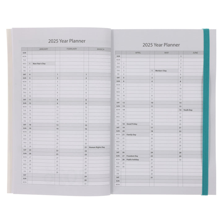 2025 A5 Diary - Daily Planner - Twisted Foliage - Paperback