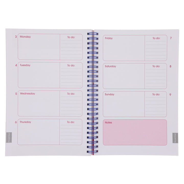 2025 Diary - Daily Planner - Inspirational - Live in Wonder - Wirebound