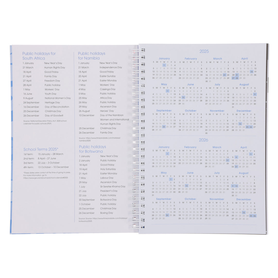 2025 Diary - Daily Planner - Inspirational - Enjoy Every Moment - Wirebound