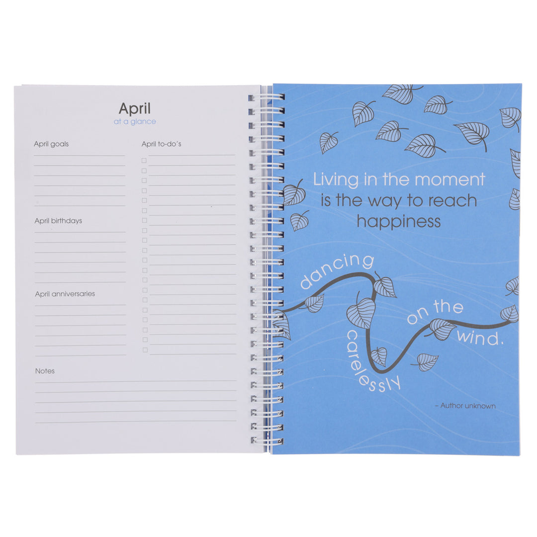 2025 Diary - Daily Planner - Inspirational - Enjoy Every Moment - Wirebound