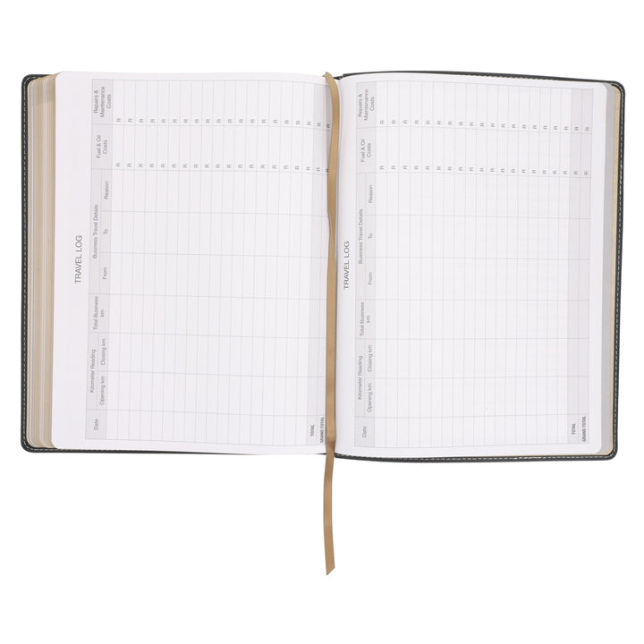 2025 Business Diary - Daily Planner Black - Imitation Leather