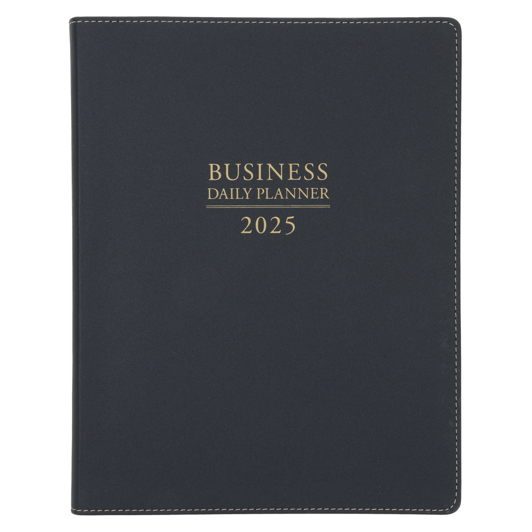 2025 Business Diary - Daily Planner Black - Imitation Leather