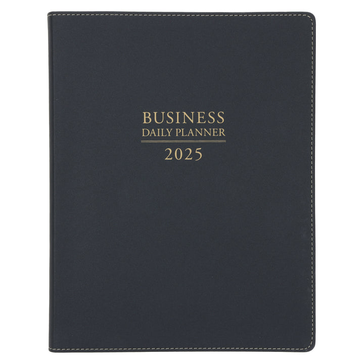 2025 Business Diary - Daily Planner Black - Imitation Leather