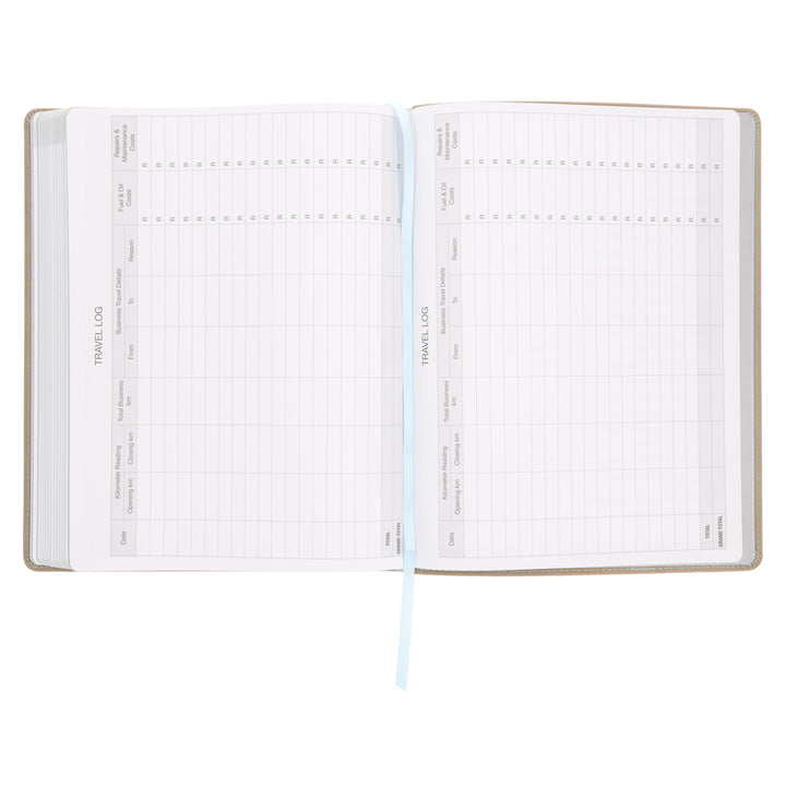 2025 Business Diary - Daily Planner Taupe - Imitation Leather