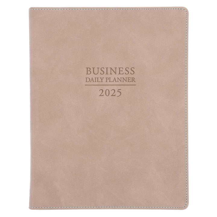 2025 Business Diary - Daily Planner Taupe - Imitation Leather