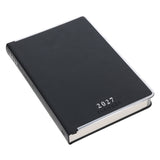 2027 A5 Business Diary - Daily Planner - Linea Black - Imitation Leather