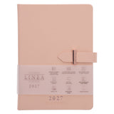 2027 A5 Business Diary - Daily Planner - Linea Pink - Imitation Leather