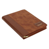 2027 John Maxwell A5 Diary - Daily Planner Brown - Imitation Leather with Zip