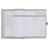 2027 John Maxwell A4 Diary - Daily Planner - Black - Grey - Imitation Leather