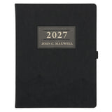 2027 John Maxwell A4 Diary - Daily Planner - Black - Grey - Imitation Leather