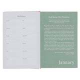 2027 Diary - General Christian Daily Planner for Women - Coral - Hardcover with Stationery Set