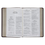 NKJV Brown Faux Leather Flexcover Bible with Grassroots Reflections