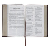 NKJV Brown Faux Leather Flexcover Bible with Grassroots Reflections